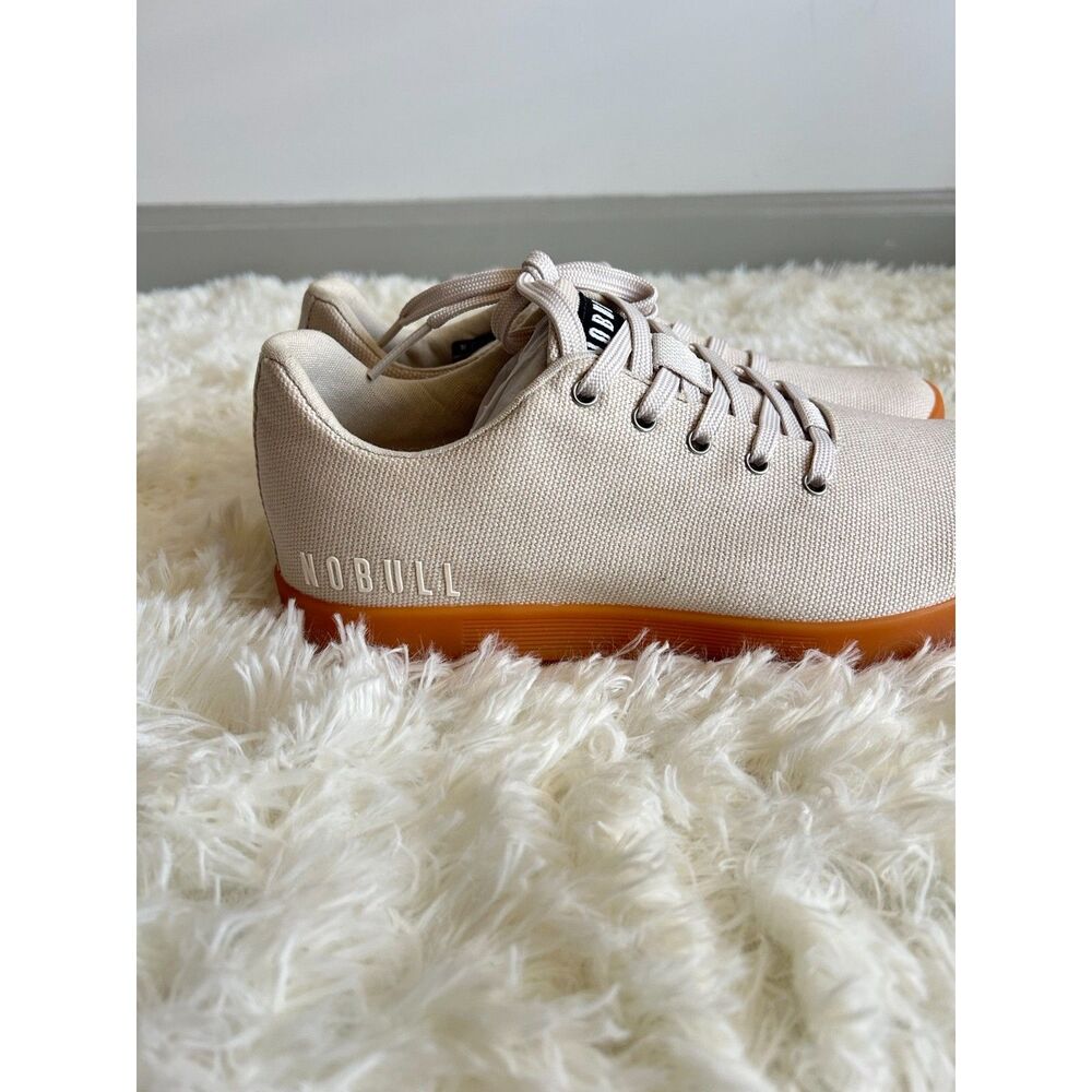 NOBULL Canvas Trainer Ivory Sand Beige Gum Sole Shoes Size 8